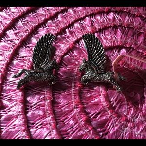 Pegasus CZ stainless steel earrings